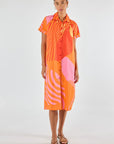 Papillon Button Dress Orange