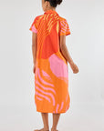 Papillon Button Dress Orange