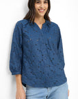 Velia Top Indigo
