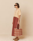 Windowpane Check Skirt