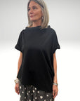 Diagonal Hem Tee Black