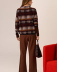 Quinn Check Knit Ink/Choc