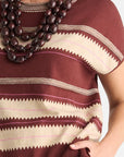 Zig Detail Top Sangria