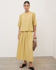 Poplin Pleat Back Top