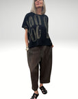 Textured Stripe Pant Brown