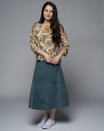 Prada Cord Skirt Slate