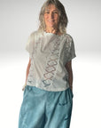Trellis Top Blue
