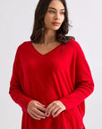 Margot V Neck Knit Poppy