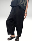 Textured Stripe Pant Black
