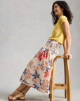 Suri Shirred Midi Skirt Ivory