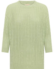 Vaun Cable Knit Tee Pistachio