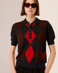Meira Argyle Knit Tee