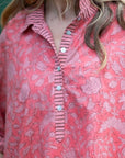 Bella Floral Shirtdress Coral