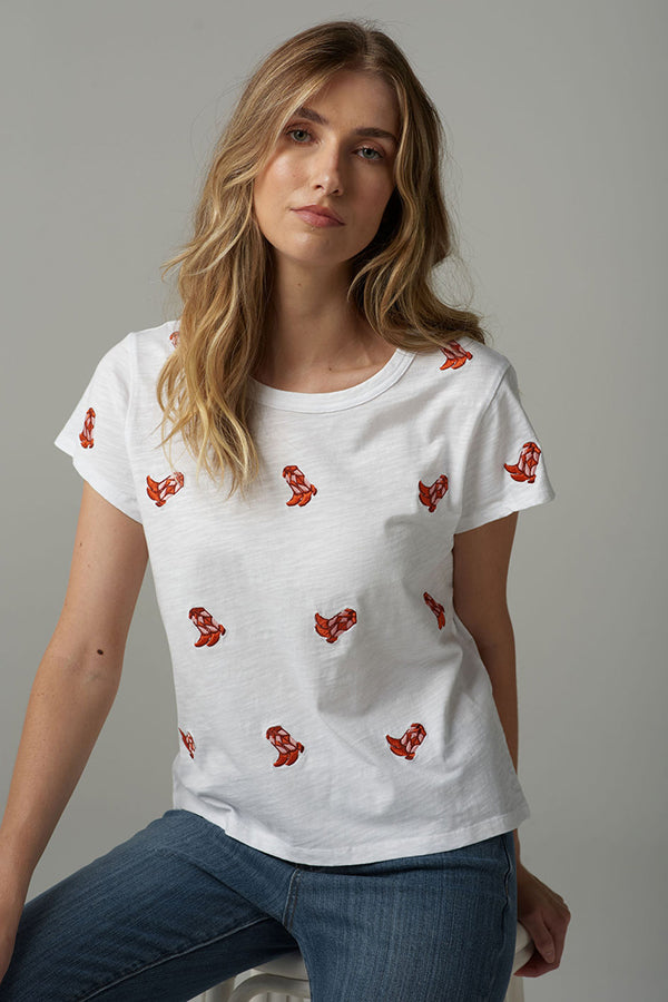 Embroidered Boots Tee