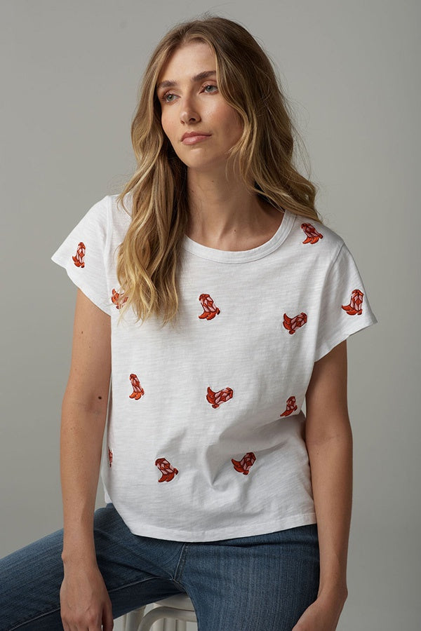 Embroidered Boots Tee