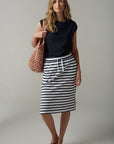 Stripe Drawstring Skirt