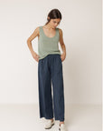 Straight Poplin Pant Navy