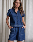 Chambray Button Up Top