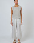 Button Back Linen Tank Mousse