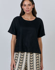 Black Short Sleeve Top