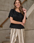 Black Short Sleeve Top