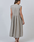 Cement Capped Sleeve Midi Dress