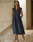 Poseidon Cap Sleeve Midi Dress