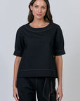 Black Round Neck Top