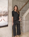 Black Tie Belt Pant