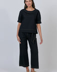 Black Round Neck Top