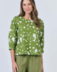 Moss Barnacles Cuff Sleeve Top