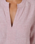 3/4 Sleeve Linen Top Radish