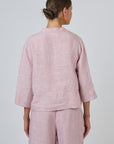 3/4 Sleeve Linen Top Radish