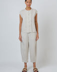 Tulip Cropped Linen Pant Sand