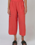 Cropped Wide Linen Pant Sunset Strip