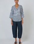 Tulip Cropped Linen Pant Gunsmoke