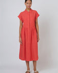 Pocket Detail Linen Dress Sunset Strip