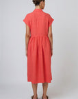 Pocket Detail Linen Dress Sunset Strip