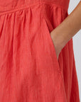 Pocket Detail Linen Dress Sunset Strip