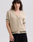 Textured S/S Cardi