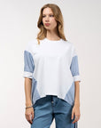 Mixed Media Top Stripe