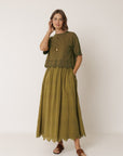 Embroidered Midi Skirt