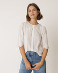 Boxy Shirt with Schiffli Embroidery