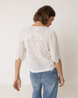 Boxy Shirt with Schiffli Embroidery