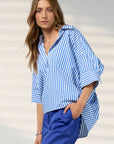 Connect Stripe Shirt Cobalt