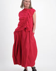 Ruched Top Red