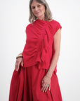 Ruched Top Red