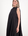 Pleat Detail Dress Black