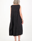 Pleat Detail Dress Black