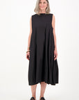 Pleat Detail Dress Black